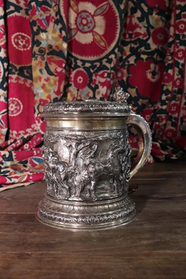 Lot 494 - A large Victorian silver Saddlers' Company commemorative tankard