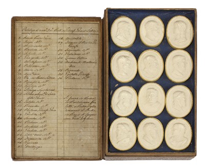 Lot 476 - A set of thirty-six grand tour oval plaster cameo busts