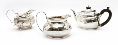 Lot 107 - A silver bachelors teapot