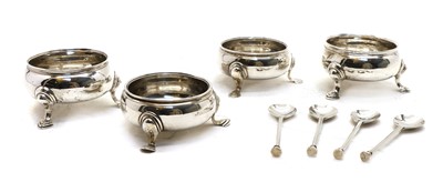 Lot 113 - A pair of George II silver open salts