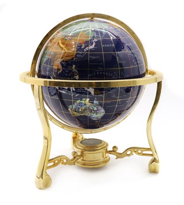 Lot 436 - A polished hardstone terrestrial globe