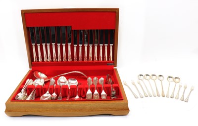 Lot 115 - A silver plated canteen of cutlery