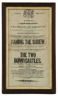 Lot 710 - A playbill from HMS Resolute