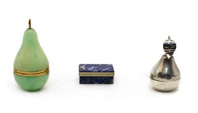 Lot 52 - A small Continental silver pear shaped box