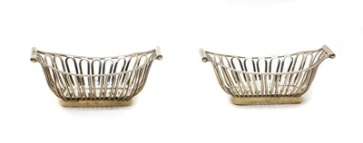 Lot 8 - A pair of Edwardian silver basket bon bon dishes