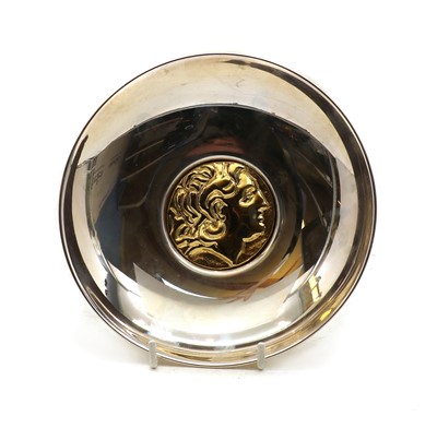 Lot 24 - A Continental silver and parcel gilt dish