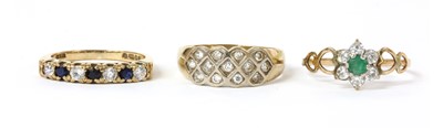 Lot 1381 - Three 9ct gold rings