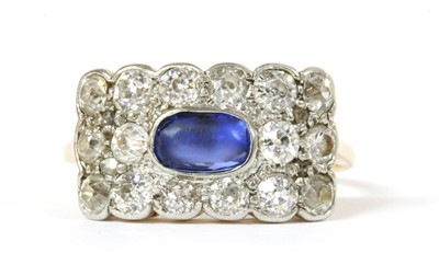 Lot 5 - A Victorian gold sapphire and diamond cluster ring