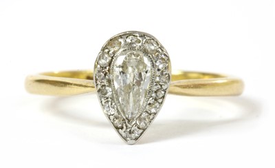 Lot 3 - An Edwardian pear cut diamond cluster