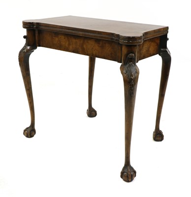 Lot 563 - A Queen Anne style burr walnut and crossbanded card table
