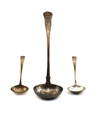Lot 25 - Three silver ladles