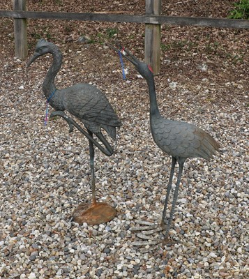 Lot 470 - A bronze garden figure of a stork