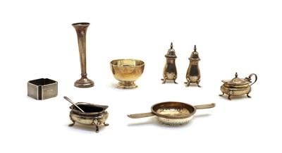 Lot 129 - A silver four piece cruet