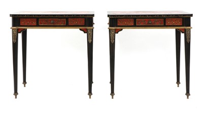 Lot 1 - A pair of Napoleon III-style lacquered chinoiserie side tables