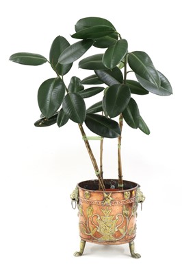 Lot 7 - A copper and brass coal bucket