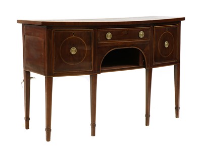 Lot 401 - A Regency mahogany and boxwood strung bow-fronted sideboard