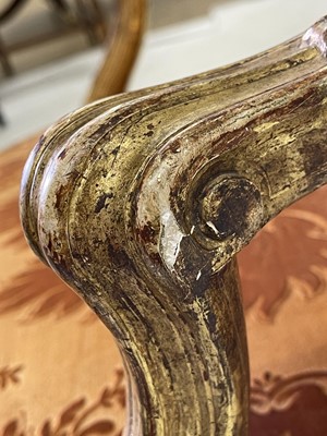 Lot 27 - A pair of French Louis XV giltwood fauteuils à la reine