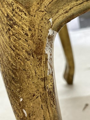 Lot 27 - A pair of French Louis XV giltwood fauteuils à la reine