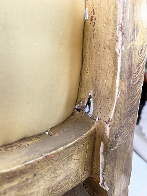 Lot 27 - A pair of French Louis XV giltwood fauteuils à la reine