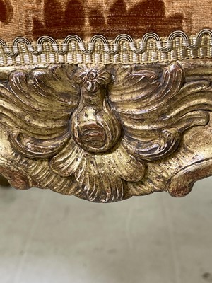 Lot 27 - A pair of French Louis XV giltwood fauteuils à la reine