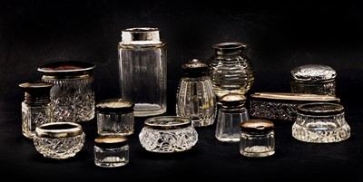 Lot 124 - A collection of silver mounted cut glass vessels