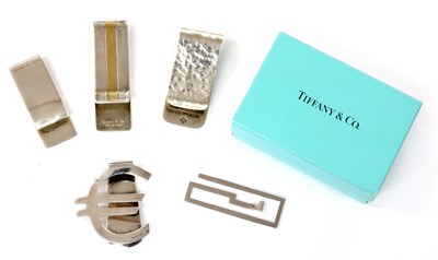 Lot 222 - A silver and gold money clip, by Tiffany & Co.