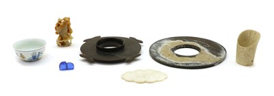 Lot 124 - A Chinese hardstone bi disc