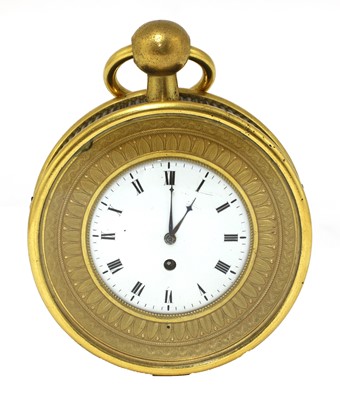 Lot 108 - A small French ormolu sedan clock
