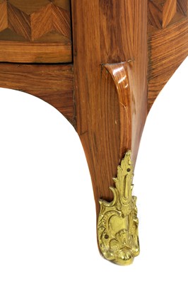 Lot 55 - A Royal French Louis XV kingwood, tulipwood, sycamore and parquetry inlaid meuble d'entrée