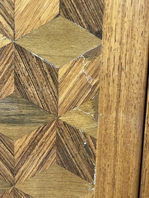 Lot 55 - A Royal French Louis XV kingwood, tulipwood, sycamore and parquetry inlaid meuble d'entrée
