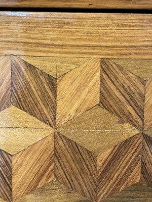 Lot 55 - A Royal French Louis XV kingwood, tulipwood, sycamore and parquetry inlaid meuble d'entrée