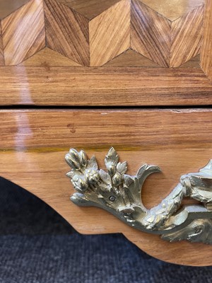Lot 55 - A Royal French Louis XV kingwood, tulipwood, sycamore and parquetry inlaid meuble d'entrée