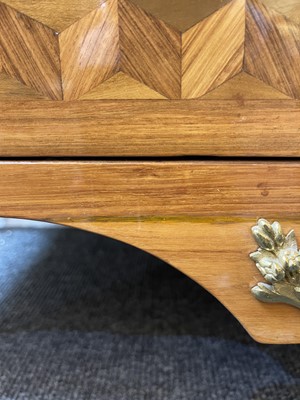 Lot 55 - A Royal French Louis XV kingwood, tulipwood, sycamore and parquetry inlaid meuble d'entrée