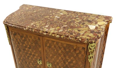 Lot 55 - A Royal French Louis XV kingwood, tulipwood, sycamore and parquetry inlaid meuble d'entrée