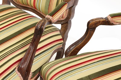 Lot 31 - A pair of French Louis XV beech fauteuils