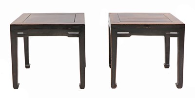 Lot 18 - A pair of Chinese hardwood square tables