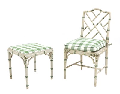 Lot 64 - A painted faux bamboo single chair
