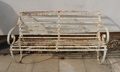Lot 464 - A wrought iron garden bench