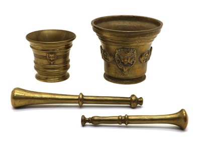 Lot 106 - Two brass mortars