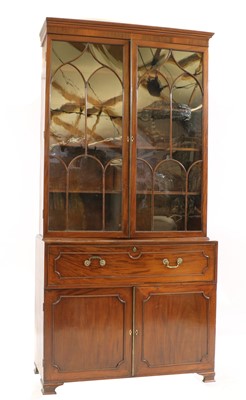 Lot 260 - A George III mahogany secretaire bookcase