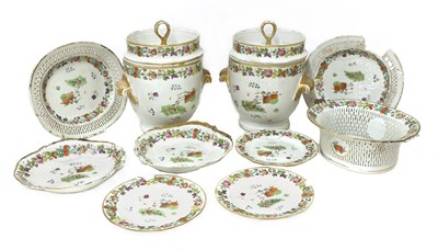 Lot 93 - A pair of Chinese export porcelain ice pails, liners and covers