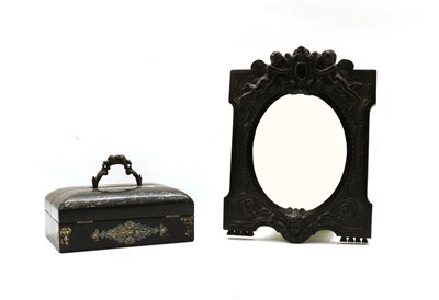 Lot 216 - A Victorian papier mache inkstand