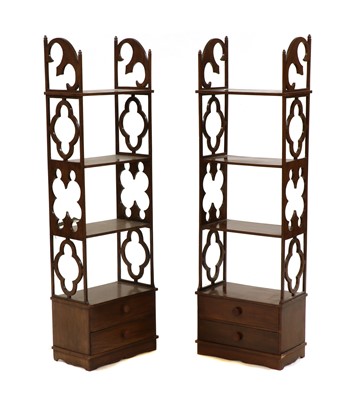 Lot 203 - A pair of modern imported hardwood narrow bookshelves