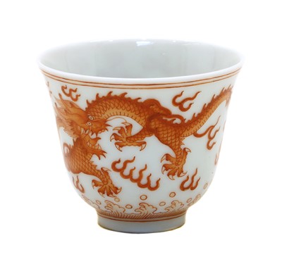 Lot 140 - A Chinese iron-red cup