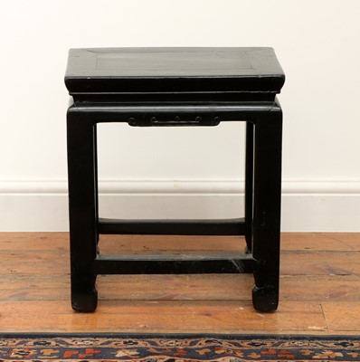 Lot 213 - A Chinese black lacquer stool