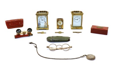 Lot 49 - A  French brass carriage clock