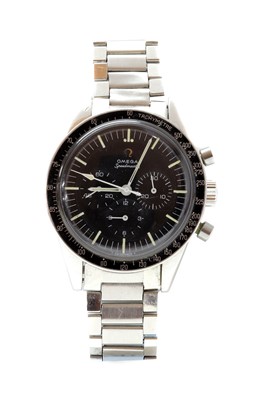 Lot 475 - A gentlemen's stainless steel Omega 'Speedmaster Moon' chronograph mechanical watch, c.1966-1967
