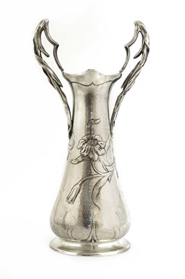 Lot 110 - An Arts and Crafts silver twin-handled vase