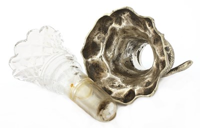 Lot 9 - A silver plated and cut glass posy vase