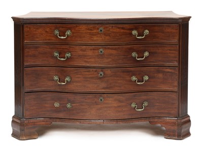 Lot 203 - A George III mahogany serpentine commode